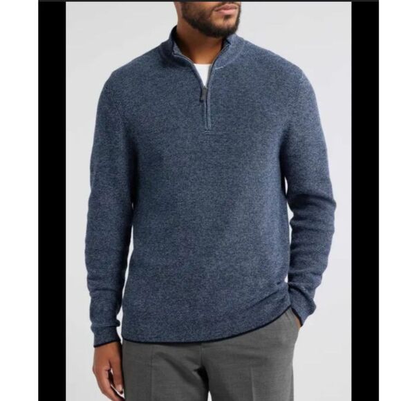 Blue Nordstrom Men’s Shop 100% Italian Cashmere Sweater Size Large - Picture 1 of 5